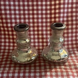 Elegant Mercury Glass Candlestick